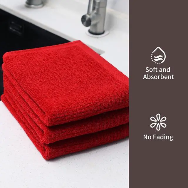 Alt view image 4 of 7 - Dish Towels for Kitchen Absorbent Cotton Kitchen Towels for Drying Dishes Terry Cloth for Cleaning Set of 3