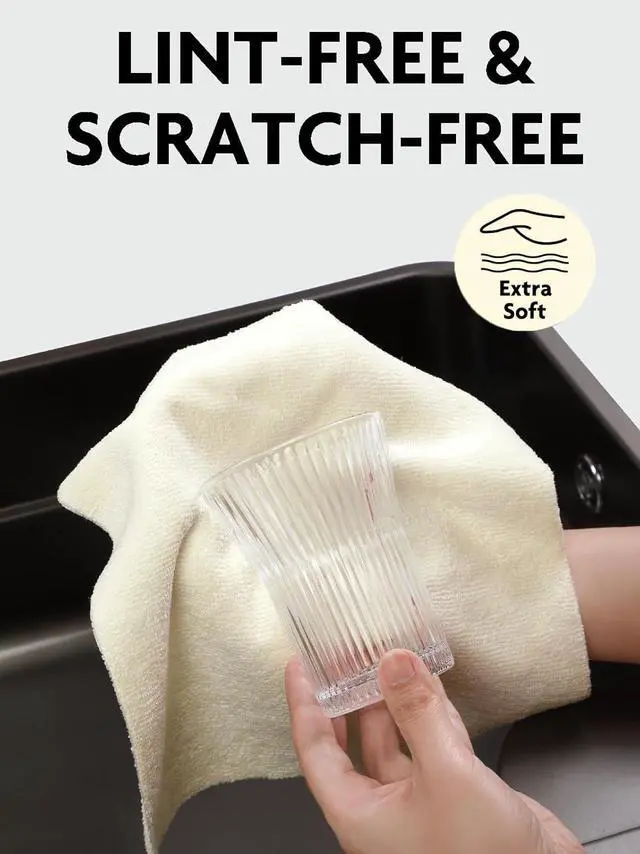Alt view image 4 of 7 - Tear-Away Dish Cloth - 40 Sheets - 10 by 10 Reusable Washable Kitchen Towel Rolls Super Absorbent and Thick Microfiber Cleaning Cloths (2 Rolls of Beige and Grayish)