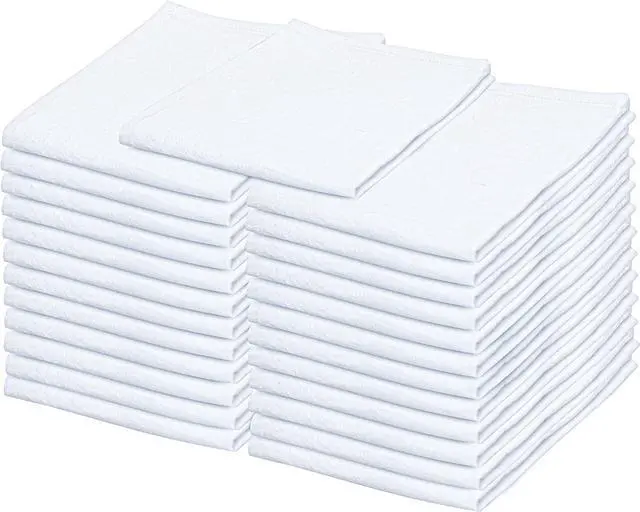 Main image of Dish Cloths Cotton| Kitchen Wash Cloth | Shop Towels Absorbent and Lint Free Flour Sack| Dishcloths for Kitchen Washing Dishes| Thick Absorbent Quick Dry Dish Rags | 25 Pack 13x13 White