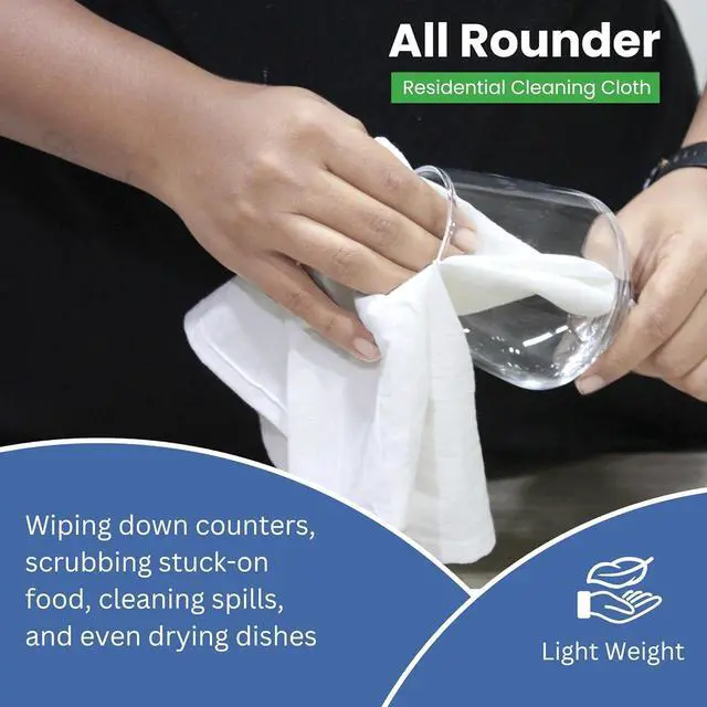 Alt view image 4 of 7 - Dish Cloths Cotton| Kitchen Wash Cloth | Shop Towels Absorbent and Lint Free Flour Sack| Dishcloths for Kitchen Washing Dishes| Thick Absorbent Quick Dry Dish Rags | 25 Pack 13x13 White