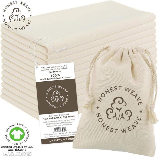 Alt view image 4 of 7 - GOTS Certified 100% Organic Flour Sack Cotton Kitchen Hand and Dish Towel Sets - Extra Large 27x27 inches Fully Hemmed 12-Pack Natural Tan