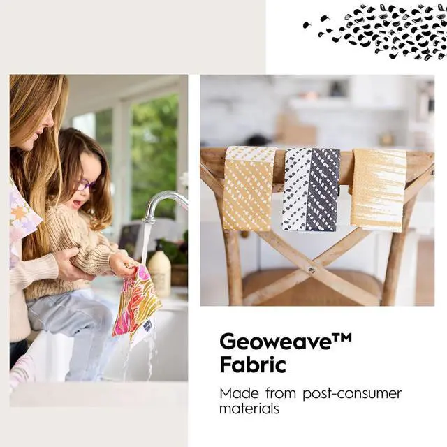 Alt view image 4 of 7 - Kitchen Dish Cloths - Quick Dry Dishcloths for Kitchen - Premium Dish Rags with Geoweave (Daisy Sky)