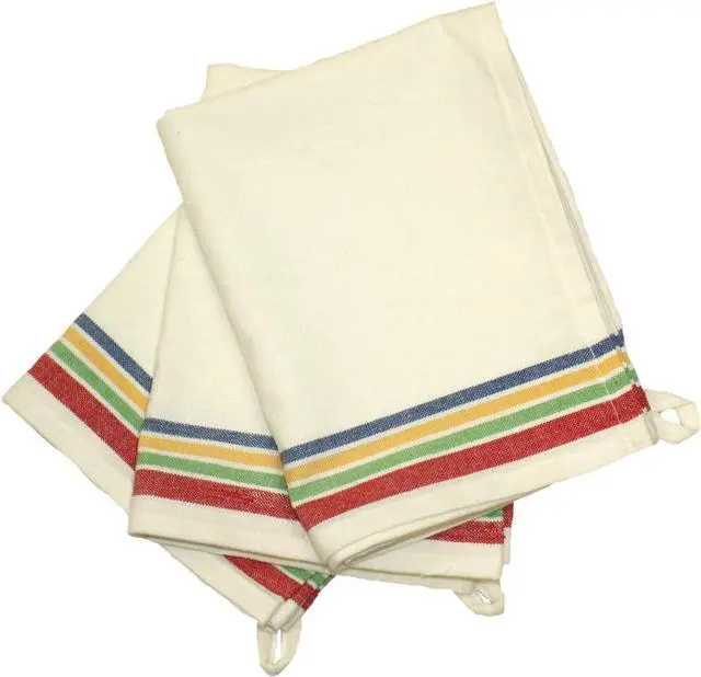Main image of Aunt Marthas 18-Inch by 28-Inch Package of 3 Vintage Dish Towels Cotton Multi Striped MultiStripe