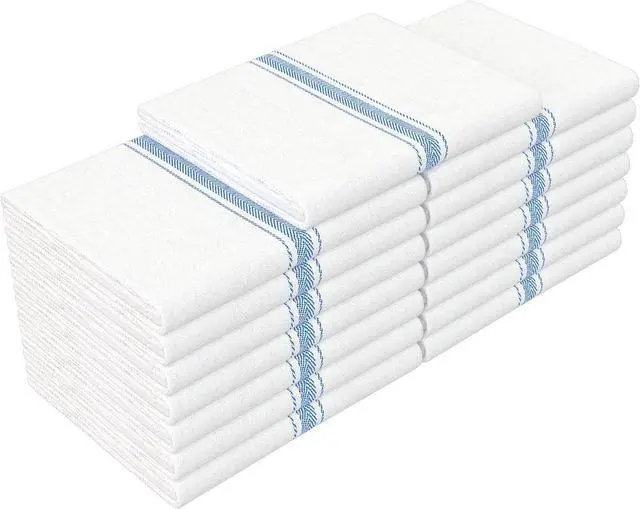 Main image of RIVERSTREAM Dish Towels - 100% Cotton 14 x 25 Inches Super Absorbent Reusable Cleaning Kitchen Dish Towels Set (Blue 15-Pack)