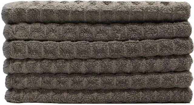 Alt view image 2 of 7 - Microfiber Kitchen Cleaning Cloth Thick Dish Rags Waffle Weave Washcloths Dish Cloths Ultra Absorbent Odor Free 12inch X 12inch 6 Pack Gray
