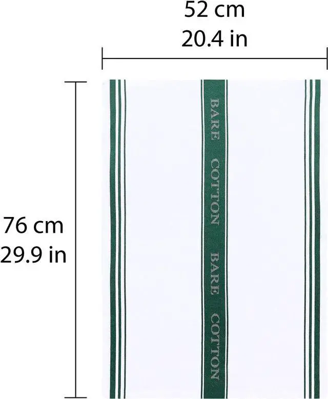 Alt view image 3 of 6 - Classic Value Pack Kitchen Dish Towels/Tea Towels/Dishcloth - 100% Cotton Low Lint Professional Grade Kitchen Dish Towels Green- Striped - Set of 3