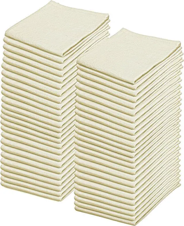 Main image of Dish Cloths Cotton| Kitchen Wash Cloth | Shop Towels Absorbent and Lint Free Flour Sack| Dishcloths for Kitchen Washing Dishes| Thick Absorbent Quick Dry Dish Rags | 50 Pack 13x13 Natural