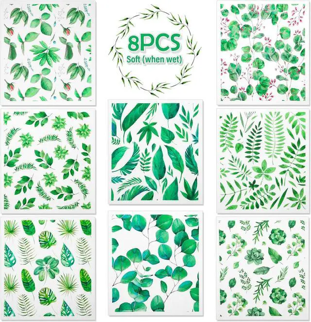 Main image of 8 Pack Swedish Dish Cloths Washable Reusable Cleaning Kitchen Paper Towel Sponge Dishcloths Fast Drying Absorbent Hand Wipes Odorless Tea Towel for Kitchen Home Bar (Plants)