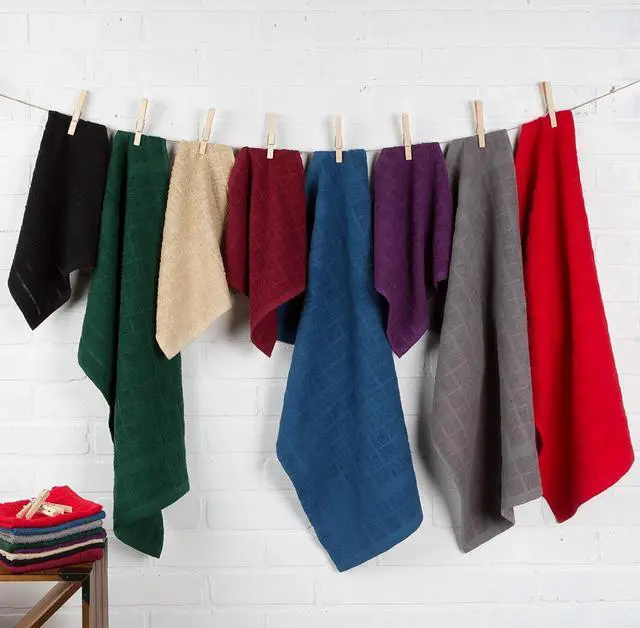 Alt view image 7 of 7 - Basic Terry Collection Solid Windowpane Dishcloth Set 12x12 Blue 6 Piece