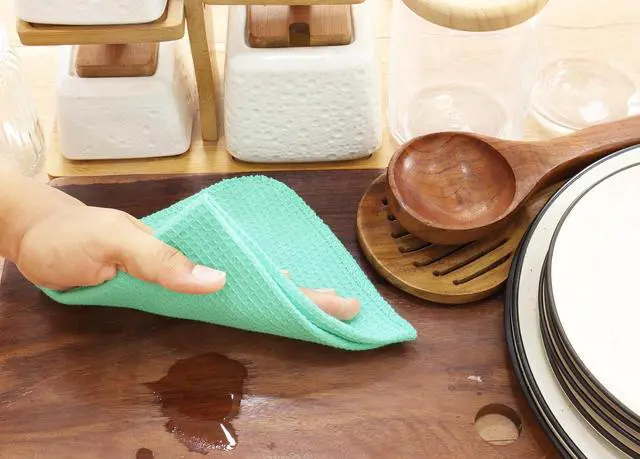 Alt view image 4 of 6 - Dish Cloths and Dish Rags - 8 Pack Waffle Weave Solid Kitchen Dish Wash Cloths 100% Cotton 12 x 12 Inches Ultra Soft Absorbent Quick Drying - Spring Summer Easter - Turquoise