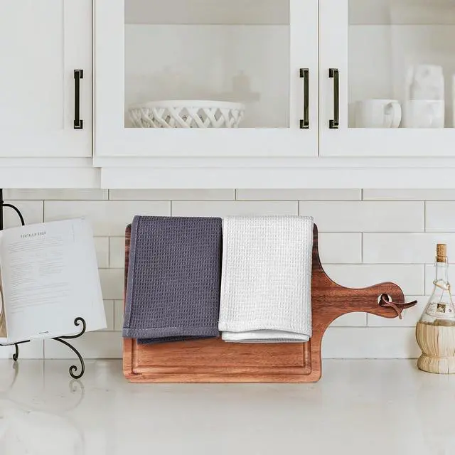 Alt view image 7 of 7 - Dish Towels Set 100% Cotton Waffle Weave Kitchen Towels 6 Pack 14 x 14 Inches Dish Towels for Kitchen Super Absorbent for Drying and Cleaning (Khaki Light Gray Dark Grey)