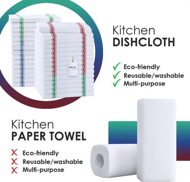 Alt view image 2 of 7 - Dish Towels Set (Value Pack of 30) Size 15x25 Inch 100% Cotton Soft & Absorbent Linen Kitchen Towels Tea Towel Reusable Cleaning Cloths for Household Cleaning (Multi)