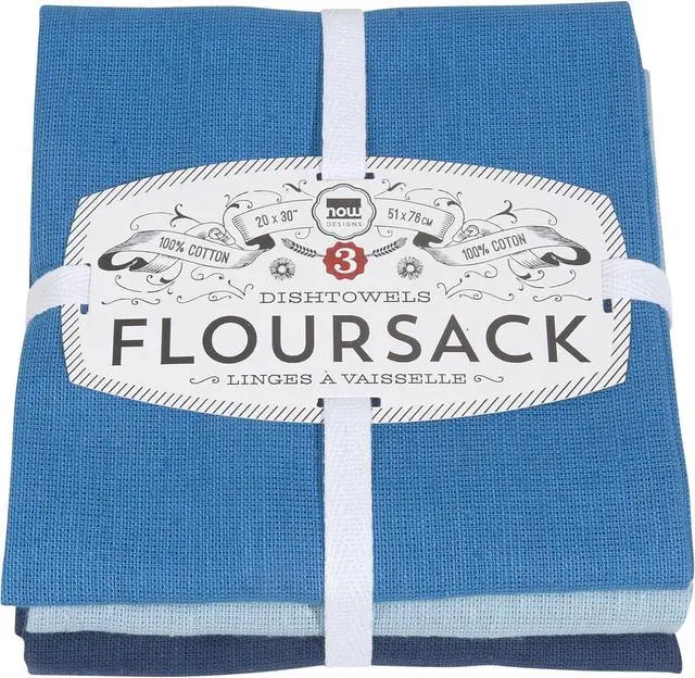 Main image of Floursack Kitchen Dish Towels Moon/Cool Blue/Indigo 20 x 30in Set of 3 1 ea (911421aa)