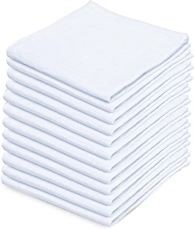 Main image of Dish Cloths Cotton| Kitchen Wash Cloth | Shop Towels Absorbent and Lint Free Flour Sack| Dishcloths for Kitchen Washing Dishes| Thick Absorbent Quick Dry Dish Rags | 12 Pack 13x13 White