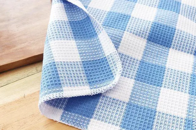 Alt view image 6 of 6 - Waffle Weave Plaid Dish Cloths 100% Cotton - 12 x 12 Inches Ultra Soft Absorbent Quick Drying Dish Towels Buffalo Check Dish Rags for Kitchen 6 Pack - Spring Summer Easter - Light Blue and White