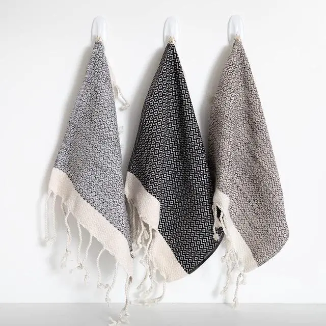 Alt view image 7 of 7 - Vintage Series Kitchen Dish Towels Pack of 2 Machine Washable Wash Cloths Ultra Soft Absorbent Prewashed and Quick Dry Turkish Dish Towels 15x26 Inch (Black)