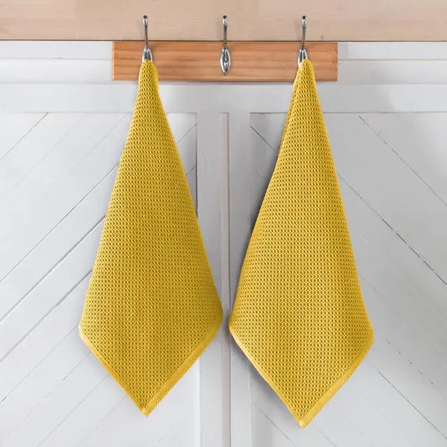 Alt view image 2 of 7 - 100% Turkish Cotton 6-Pack Waffle Premium Kitchen Towels - Quick Drying and Super Absorbent Kitchen Dishcloth Towels Ultra Soft Multi-Purpose Cleaning Towels 16 x 25 Gold