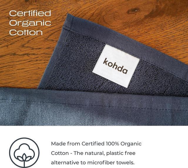 Alt view image 4 of 7 - Premium Silver Infused Kitchen Towels - 100% Organic Cotton Dish Towels - Odor Controlled Tea Towels (Pack of 4) Absorbent Kitchen Hand Towels Blue