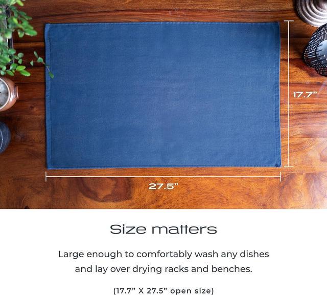 Alt view image 5 of 7 - Premium Silver Infused Kitchen Towels - 100% Organic Cotton Dish Towels - Odor Controlled Tea Towels (Pack of 4) Absorbent Kitchen Hand Towels Blue