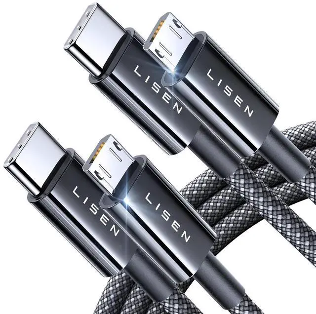 Main image of USB C to Micro USB Cable[3.3ft 2-Pack] Nylon Braided Micro USB Cable Ps4 Controller Charger Cable Micro USB Kindle Charger Cord Fits PS4/Xbox One/Android Phone and  S7 S6 S5