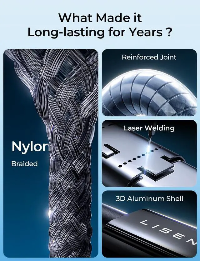 Alt view image 5 of 7 - USB C to Micro USB Cable[3.3ft 2-Pack] Nylon Braided Micro USB Cable Ps4 Controller Charger Cable Micro USB Kindle Charger Cord Fits PS4/Xbox One/Android Phone and  S7 S6 S5