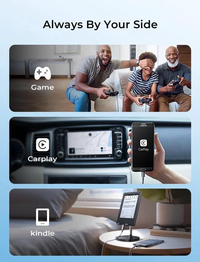 Alt view image 7 of 7 - USB C to Micro USB Cable[3.3ft 2-Pack] Nylon Braided Micro USB Cable Ps4 Controller Charger Cable Micro USB Kindle Charger Cord Fits PS4/Xbox One/Android Phone and  S7 S6 S5