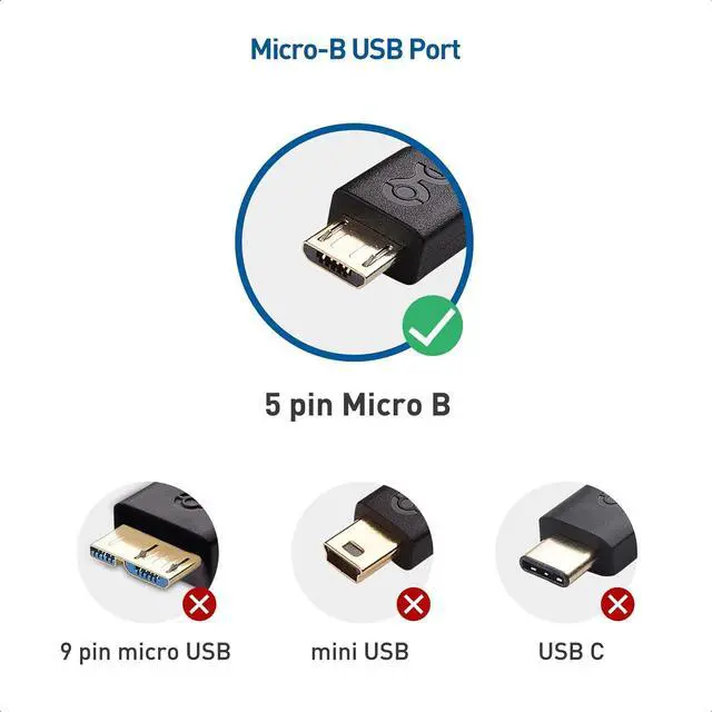 Alt view image 6 of 7 - Braided USB C to Micro USB Cable - 3.3ft Micro-USB to USB-C Cable USBC to Micro-USB Cord for Wall Chargers Game Controllers & More Black