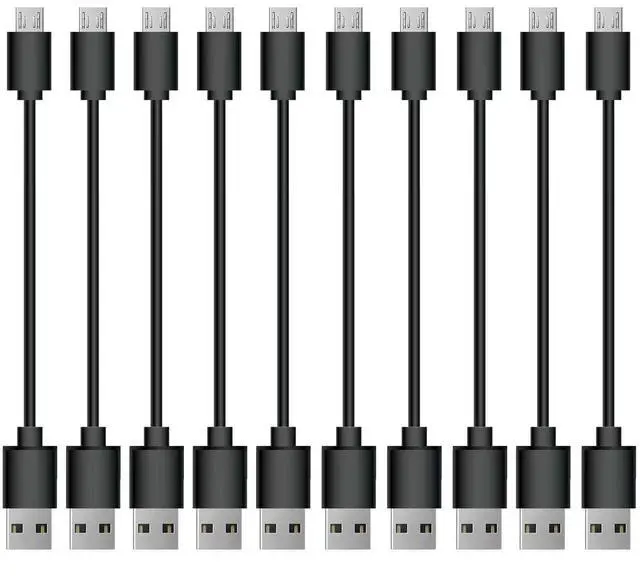 Main image of Short Micro USB Cable 10 Pack 0.5FT USB 2.0 Cables Black