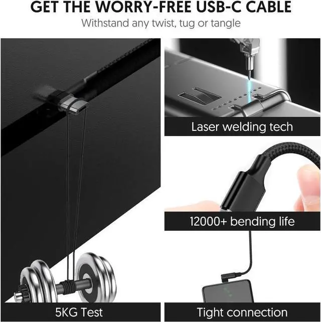 Alt view image 6 of 7 - Micro USB 90 Degree Cable [2 Pack 10FT] for Fire 7 HD8  Tablets Galaxy S7 S6 Edge J8 J7 Xbox One PS4 Controllers Camera and More C Right Angled Micro USB Charging Cable