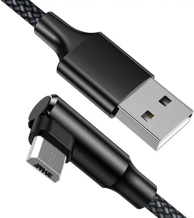 Alt view image 7 of 7 - Micro USB 90 Degree Cable [2 Pack 10FT] for Fire 7 HD8  Tablets Galaxy S7 S6 Edge J8 J7 Xbox One PS4 Controllers Camera and More C Right Angled Micro USB Charging Cable