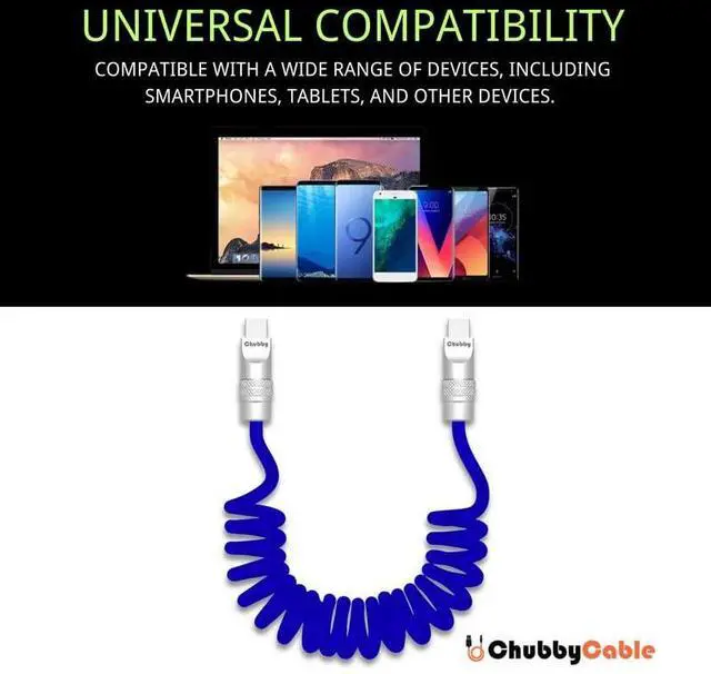 Alt view image 6 of 6 - Soft Chubby - 240W Spring Silicone Fast Charge Cable Coiled USB-C Charging Cable Retractable Charger Cable for Car Black USB-A to Type-C 1.64FT-3.3FT