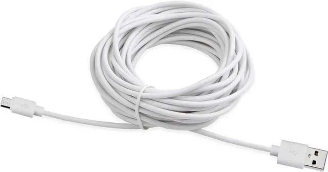 Alt view image 4 of 5 - 4-Pack 25ft Security Camera Micro USB Extension Cable Compatible for Wyze Cam Pan Blink Mini YI Home Camera White