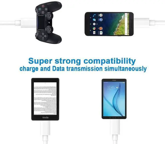 Alt view image 6 of 7 - 6FT Micro USB Cable Compatible with Fire 6 7 HD 8 10 Older Tablet  Galaxy Tab A E S2 3 4 S 7.0 8.0 9.6 9.7 10.1 SM-T280/350. USB Charger Charging Cord for Kindle Paperwhite Oasis E-Reader