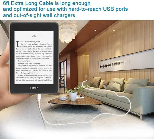 Alt view image 7 of 7 - 6FT Micro USB Cable Compatible with Fire 6 7 HD 8 10 Older Tablet  Galaxy Tab A E S2 3 4 S 7.0 8.0 9.6 9.7 10.1 SM-T280/350. USB Charger Charging Cord for Kindle Paperwhite Oasis E-Reader