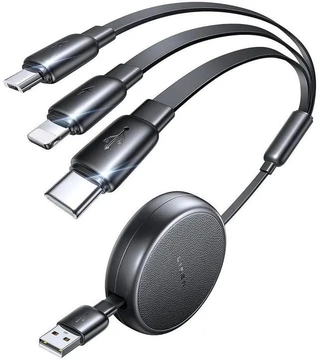 Multi Charging Cable in Charging Cable Retractable Car Charger