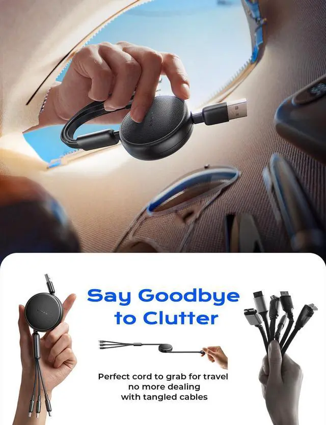 Alt view image 2 of 7 - Multi Charging Cable 3 in 1 Charging Cable Retractable Car Charger with Type C/L/Micro USB Ports for iPhone 16 15 14 Pro Max/ Galaxy S25/PS/Kindle Air 17 Multi Chargers for All Devices