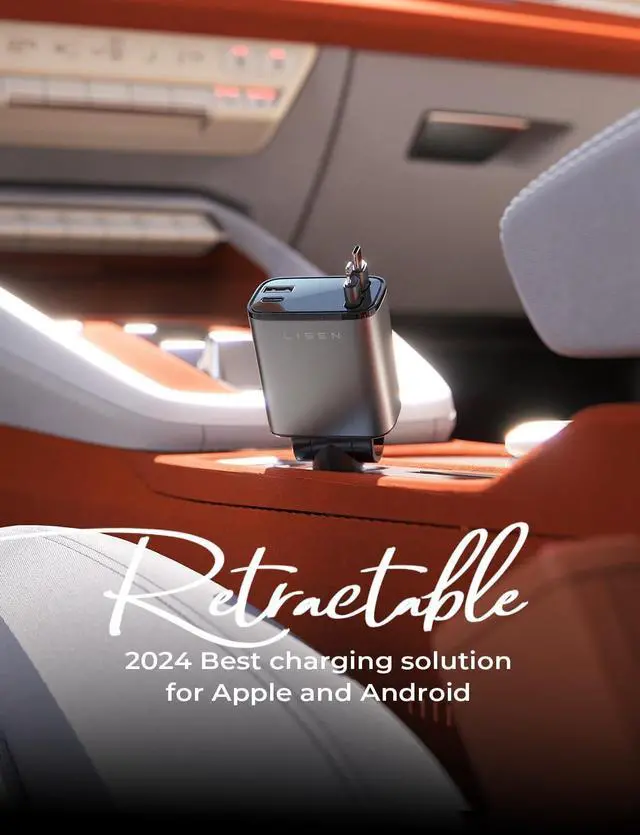 Alt view image 2 of 7 - Retractable Car Charger [69W USB C Car Accessories Adapter ] for iPhone 16 USB C Charger Fast Charging Travel Essentials Gifts for Women Men Road Trip Essentials for iPhone 16e 16 15 14 13 12