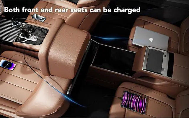 Alt view image 7 of 7 - USB C Car Charger 4-Port 78W Dual USB C Car Charger Adapter Cigarette Lighter Power Adapter with Voltmeter Type C Phone Automobile Accessories for iPhone 16/15/14/13/12  Galaxy iPad