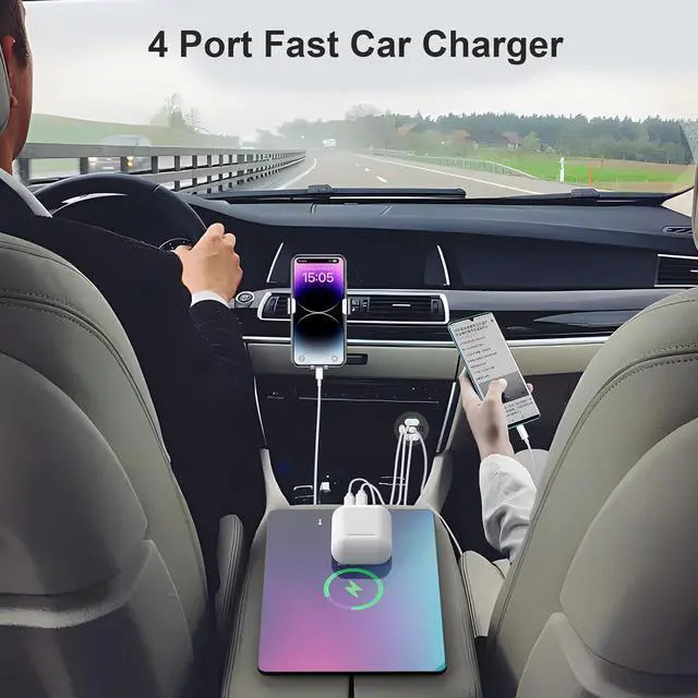 Alt view image 3 of 7 - 2 Pack 12V USB Outlet 4 Port Car Charger 78W Super Fast Dual PD3.0 & QC3.0 Multiple USB Port for Car USB C Cigarette Lighter Replacement 12 Volt Socket Waterproof for Marine Boat Motorcycle RV Golf