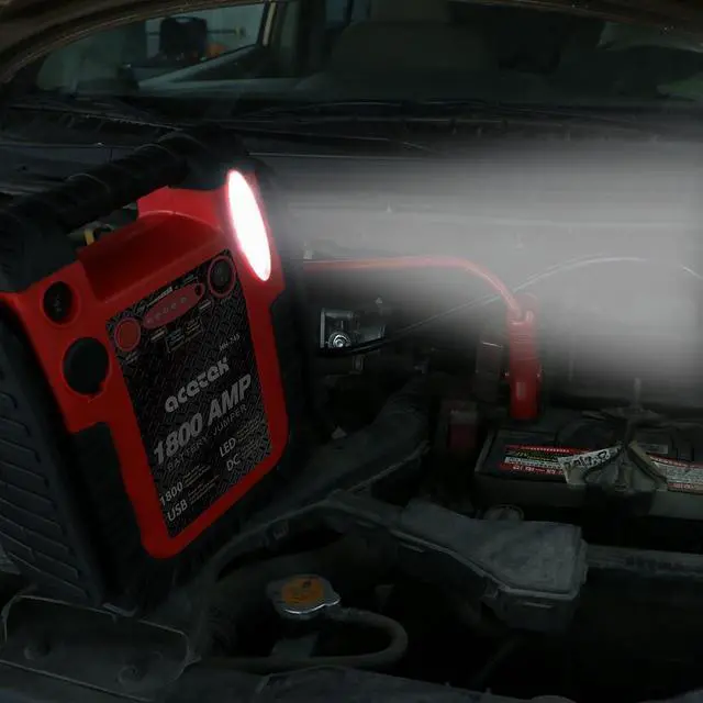 Alt view image 4 of 6 - 1800 Amp Car Jump Starter Portable Battery Charger 20000 mAh Emergency Supply Power Pack (Up to 6 L Gas or 6 L Diesel Engine) 12V Auto Lead-Acid Battery Booster with LED Light & USB Ports