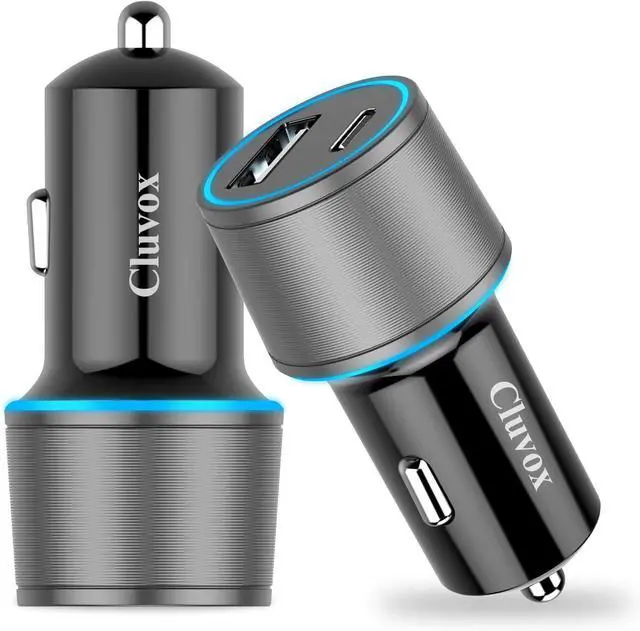 Main image of Cluvox 35W USB C Car Charger, 2 Pack Fast Charging Automobile Charger for iPhone 16/15 Plus/Pro/Max/14/13/12/11, Samsung Galaxy S25/S24, 20W Type C+ 15W Dual Ports Cargador Carro Lighter Adapter