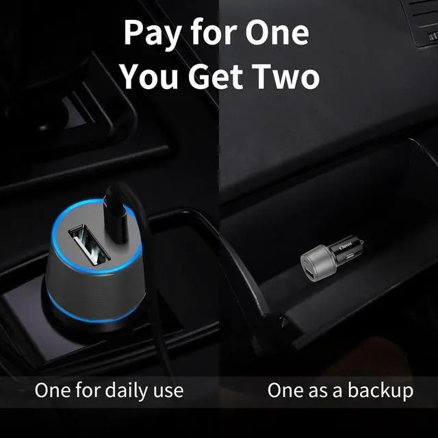 Alt view image 2 of 7 - Cluvox 35W USB C Car Charger, 2 Pack Fast Charging Automobile Charger for iPhone 16/15 Plus/Pro/Max/14/13/12/11, Samsung Galaxy S25/S24, 20W Type C+ 15W Dual Ports Cargador Carro Lighter Adapter