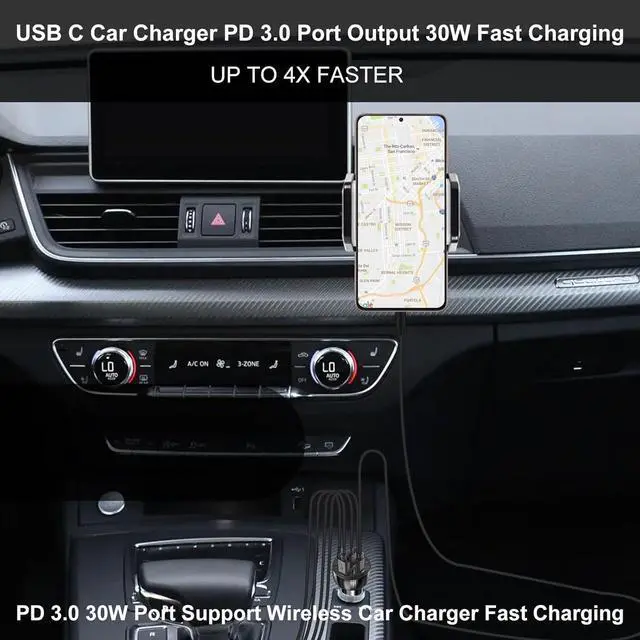 Alt view image 5 of 7 - USB C Car Charger Adapter 5 Ports 75W PD 3.0 Car Phone Charger Fast Charging Compatible with iPhone 16/15/14/13 Pro Max Series iPad Pro Galaxy S24/S23/S22/Note 20 Android Pixel.