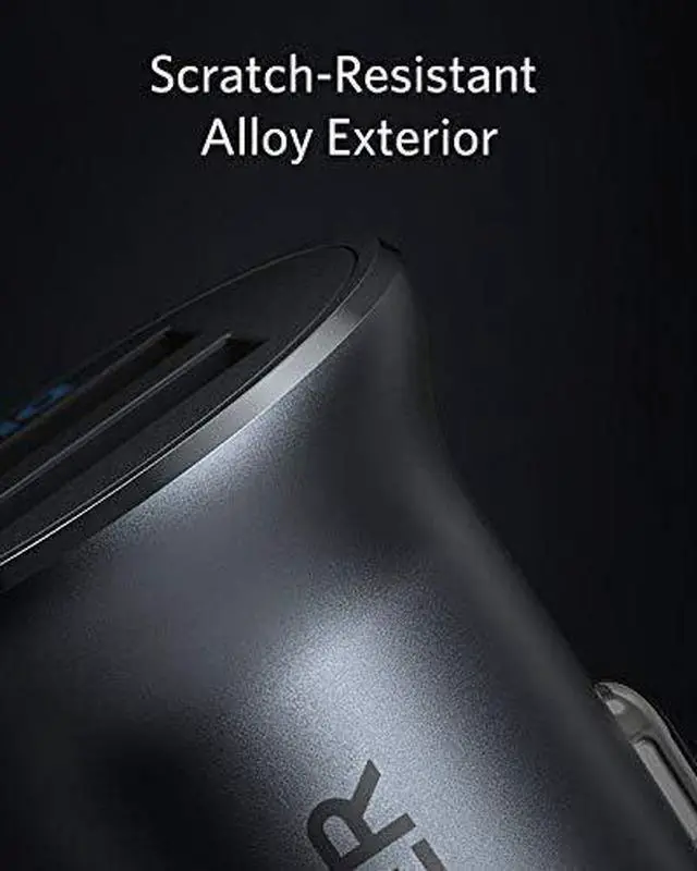 Alt view image 5 of 7 - 320 Car Charger (24W II) Mini Aluminum Alloy Dual USB with Blue LED for iPhone15 14 13 12 Series iPad Pro/Air 2/Mini Galaxy and More - Not Compatible with Quick Charge