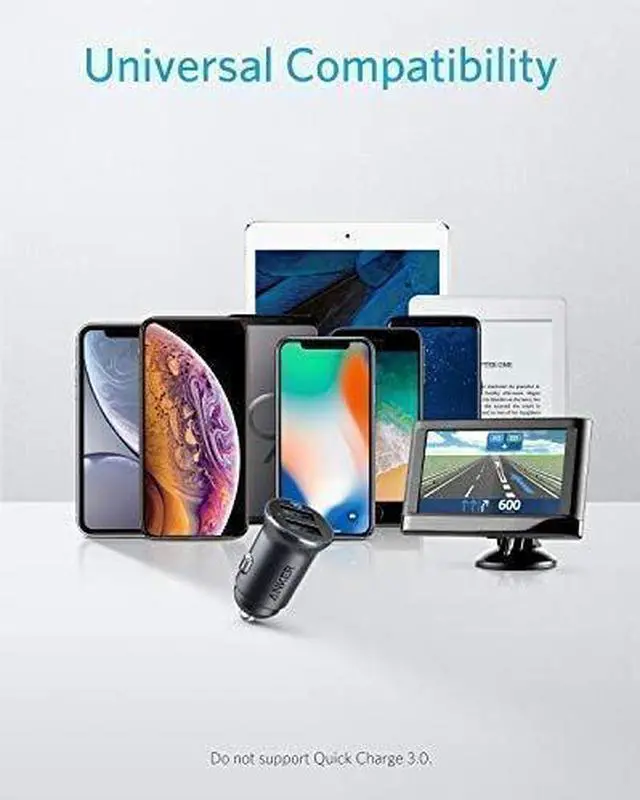 Alt view image 7 of 7 - 320 Car Charger (24W II) Mini Aluminum Alloy Dual USB with Blue LED for iPhone15 14 13 12 Series iPad Pro/Air 2/Mini Galaxy and More - Not Compatible with Quick Charge