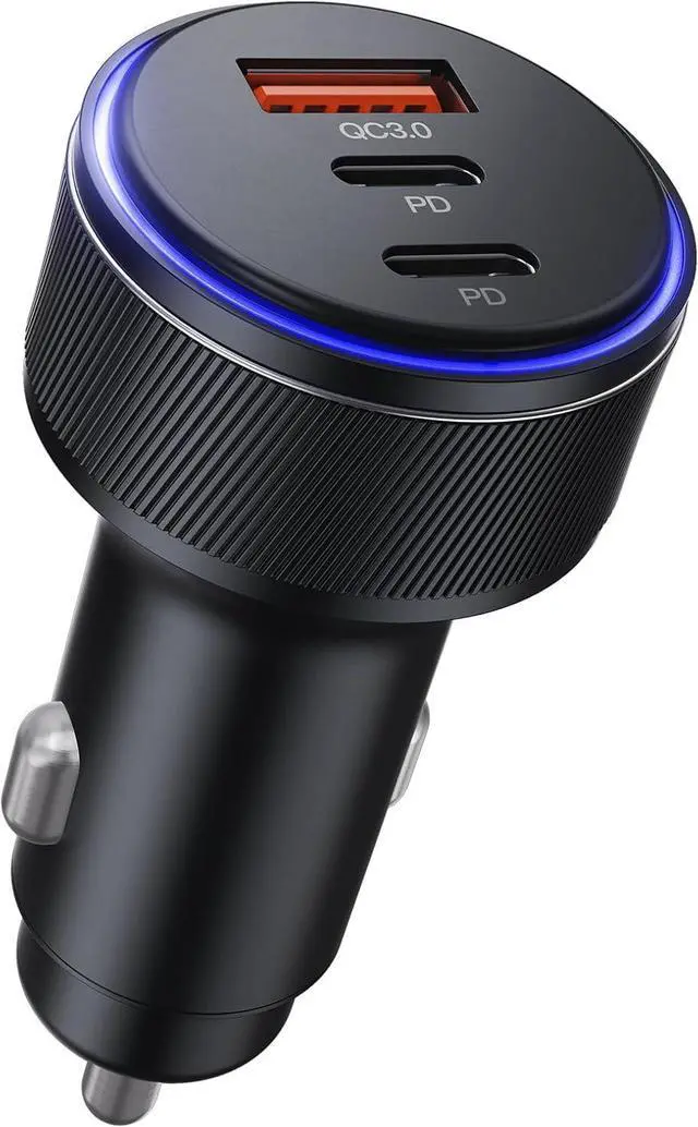 Main image of AKNSN 90W USB-C & USB-A Car Charger 3-Port Fast Charging PD3.0 & QC3.0 Compatible with iPhone 16/15/14/13 Pro Max iPad MacBook  Google Pixel More