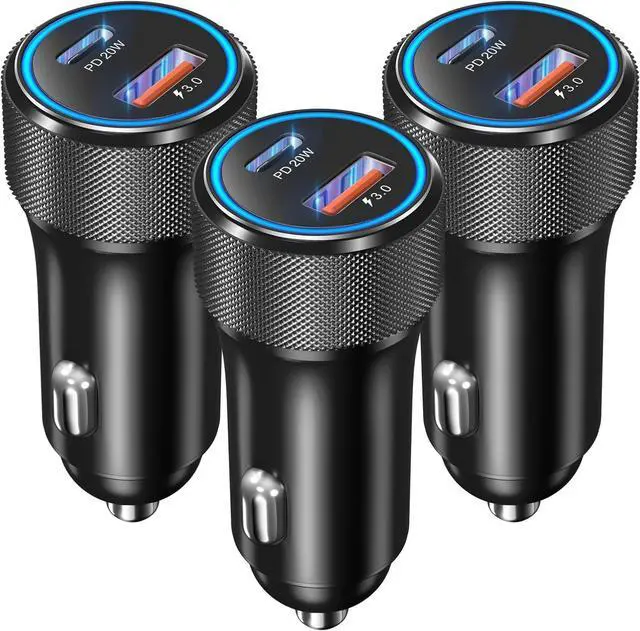 Main image of USB C Car Charger, OKRAY 3-Pack 36W Fast Charging Dual USB Fast Car Charger PD3.0&QC3.0 Type C+Type A 12v Cigarette Lighter Adapter for iPhone 16e 16 15 14 13 12 Pro Max, Samsung Galaxy S25 A35 Note20