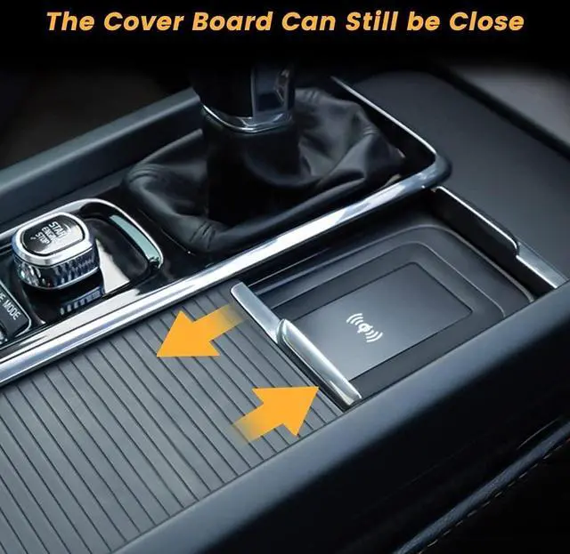Alt view image 4 of 7 - Car Wireless Phone Charger for Volvo 2017-2025 XC90 XC60 S90 S60 V90 V60 2025 2024 2023 2022 2021 2020 2019 2018 2017 Center Console Accessories Charging Pad