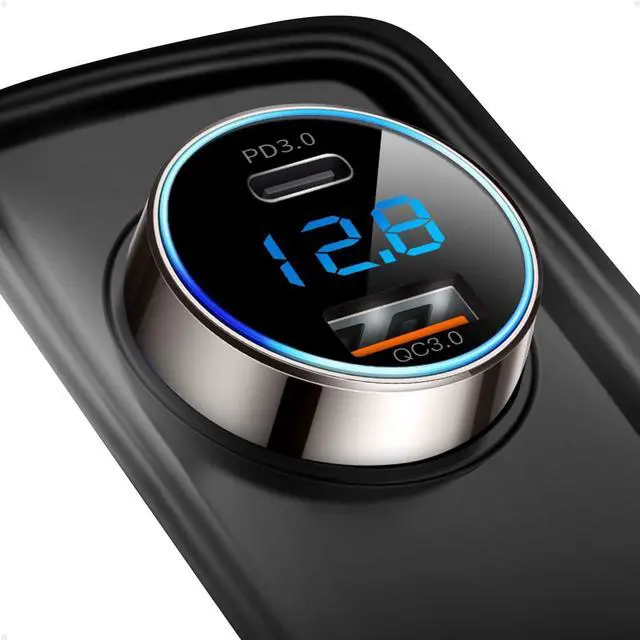 Main image of [Pure Copper] USB C Car Charger 45W Dual USB Car Charger Adapter with 27W/20W PD Port Fast QC3.0 LED Voltmeter for iPhone 15 14 13 Max/Pro/Plus/Mini Pixel 7/6/5  S22/21 More