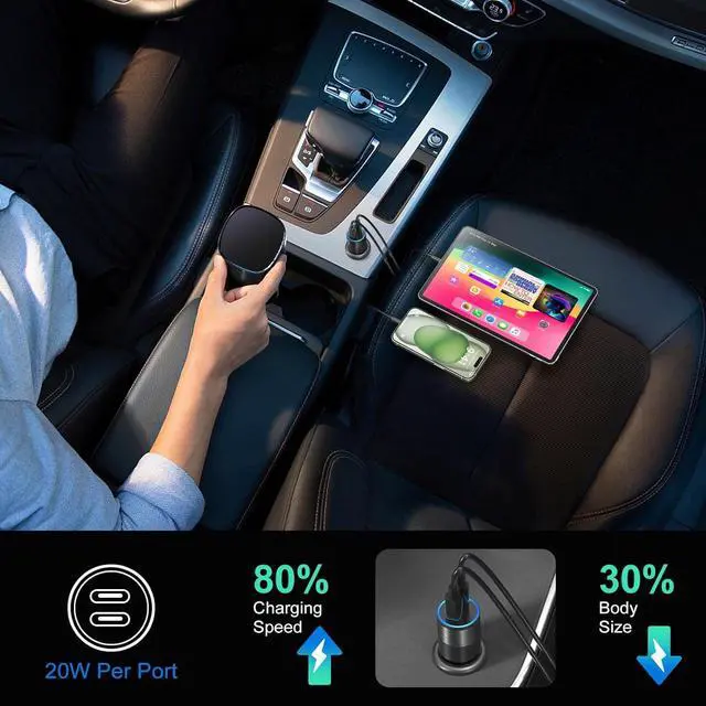 Alt view image 3 of 7 - 5 Pack USB C Car Charger, Bangfun 40W Dual Port 12V USB C Car Charger Cigarette Lighter Adapter PD 3.0 Fast Charge Type C Car Phone Charger for iPhone 15 14 13 12 Pro Max iPad,Samsung S24 S23(Black)